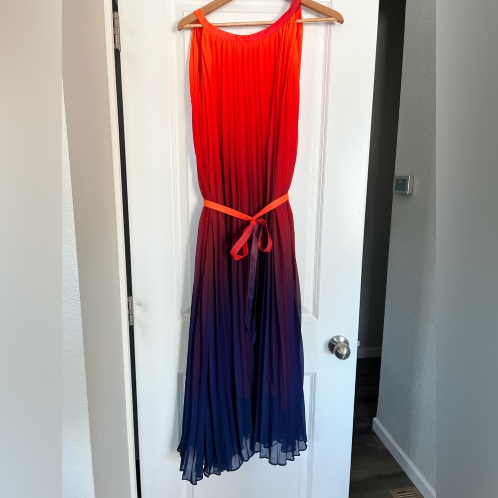 ChicWish Splendor of Sunset Gradient Pleated Maxi Dress